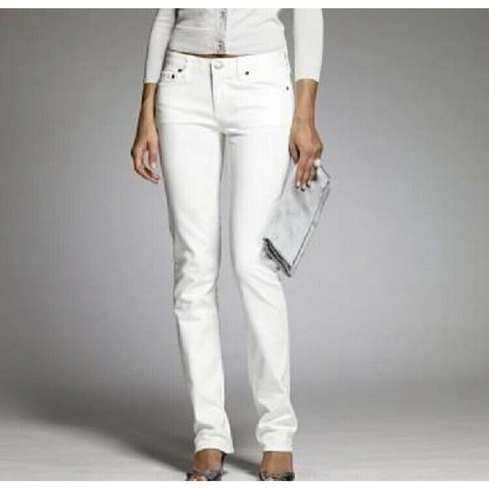 J Crew Factory Womens White Jeans Size 26 Short Stretch Low Rise‎ Skinny